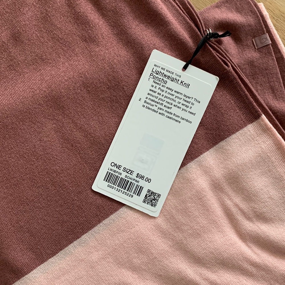 LULULEMON NWT lightweight knit poncho